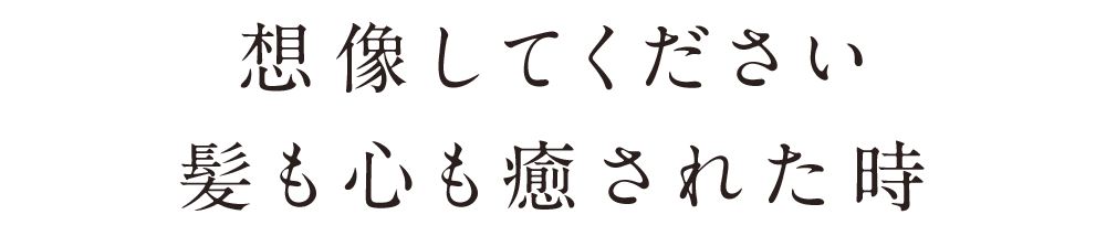 想像してください 髪も心も癒された時