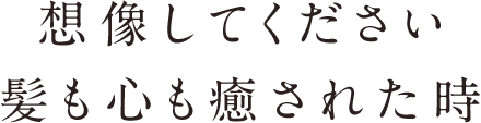 想像してください 髪も心も癒された時